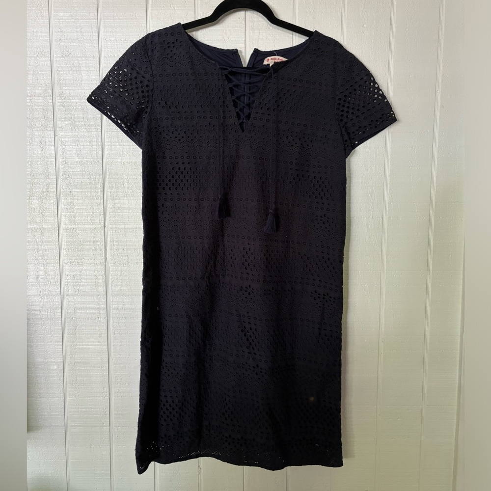 Brooks Brothers Midnight Blue Lace-Up Mini Dress